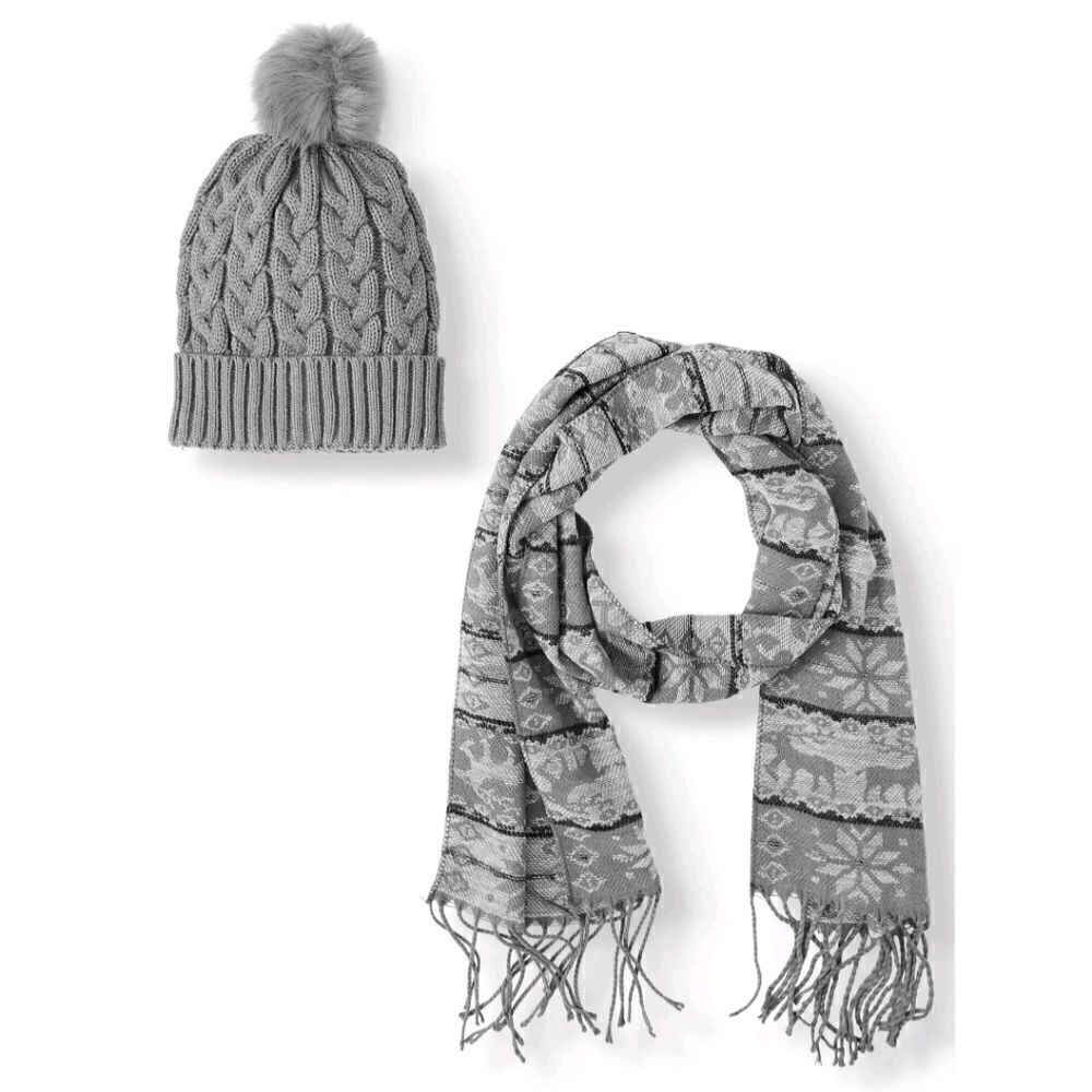 Ladies Time and Tru Hat and Scarf Faux Fur, One Size - Picture 2 of 8